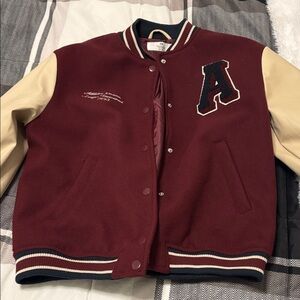H&M Kids Varsity Jacket - Burgundy and Beige
